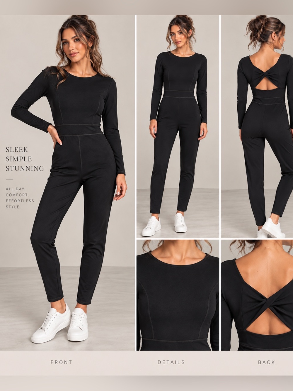 🖤 Smash + Tess Black Twist-Back Jumpsuit | Size Small